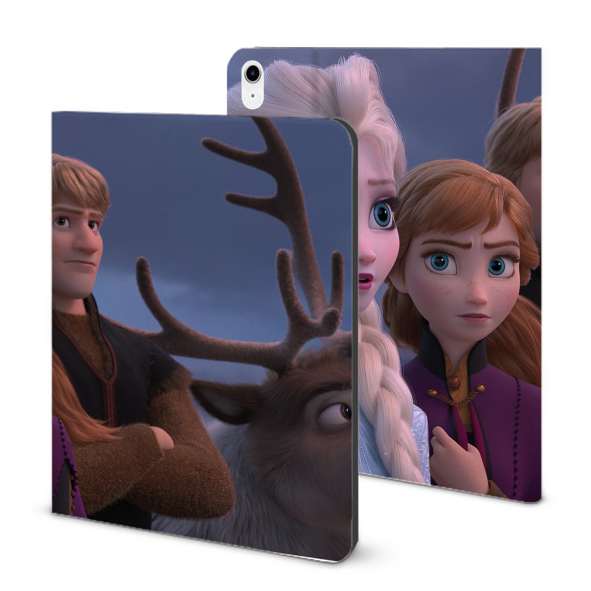 （画像用） アナと雪の女王 アンナ エルサ Frozen Anna Elsa IPad ケース ブック型 PUレザー TPU 耐衝撃 軽量 薄型 ペン収納なし 全面保護 IPad 各モデル対応